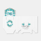 Modern turquoise herfstbloemenbruiloft Jubileum Bedankdoosjes (Uitgevouwen)
