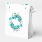 Modern turquoise herfstbloemenbruiloft Jubileum Bedankdoosjes (Achterkant)