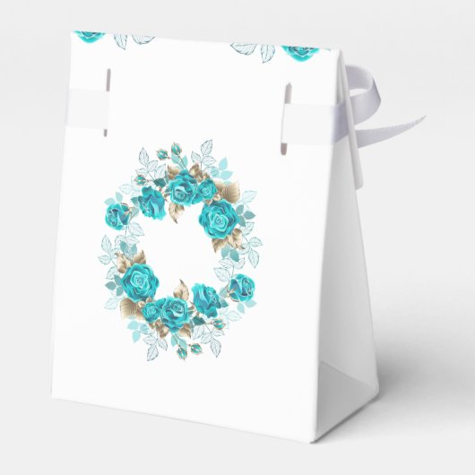 Modern turquoise herfstbloemenbruiloft Jubileum Bedankdoosjes (Achterkant)
