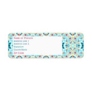 Modern turquoise kerstster retour adres etiket