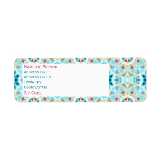Modern turquoise kerstster retour adres etiket (Voorkant)