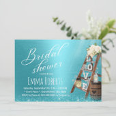 Modern Turquoise Love Ladder Vrijgezellenfeest Kaart (Staand voorkant)