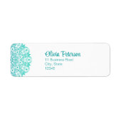 Modern Turquoise Mandala Adres Etiket (Voorkant)