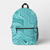 Modern turquoise marmer bedrukte rugzak (Voorkant)