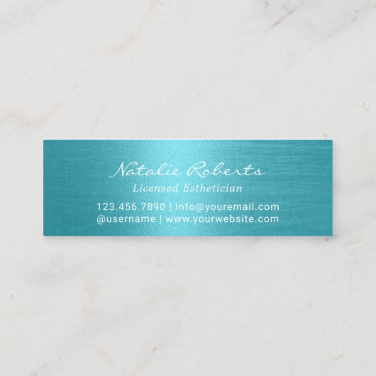 Modern Turquoise Metallic Beauty Salon Loyalty (Achterkant)
