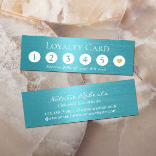 Modern Turquoise Metallic Beauty Salon Loyalty