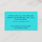 Modern Turquoise Natuur Bijbelvers Mattheüs 28:11 Visitekaartje (Achterkant)