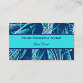 Modern Turquoise Natuur Bijbelvers Mattheüs 28:11 Visitekaartje (Voorkant)