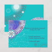 Modern Turquoise Nautical Wedding RSVP Kaartje (Voorkant / Achterkant)