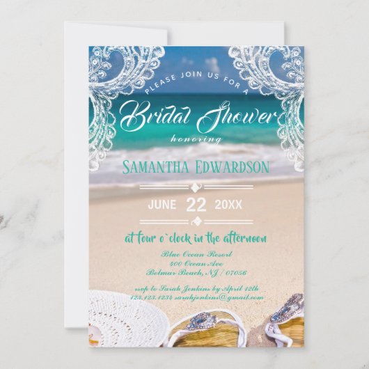 Modern Turquoise Ocean Beach Vrijgezellenfeest Kaart (Voorkant)