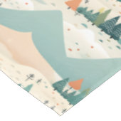 Modern Turquoise Orange Cream Christmas Trees Tafelkleed (Gekanteld)