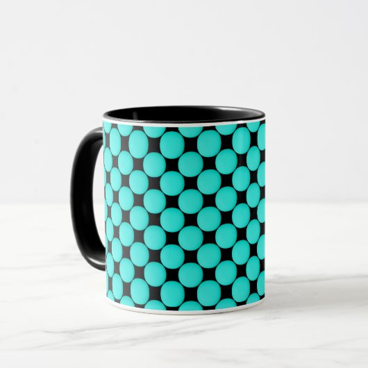 Modern Turquoise Pattern Mok (Voorkant links)