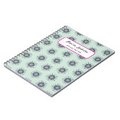 Modern turquoise Pink Floral Mandala Doodles  Notitieboek (Linkerzijde)