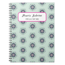 Modern turquoise Pink Floral Mandala Doodles