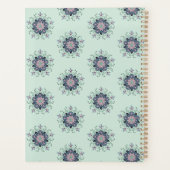 Modern turquoise Pink Floral Mandala Doodles  Planner (Achterkant)