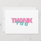 Modern Turquoise & Roze Gepersonaliseerd Dank u Bedankkaart (Voorkant)