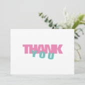 Modern Turquoise & Roze Gepersonaliseerd Dank u Bedankkaart (Staand voorkant)