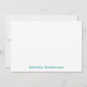 Modern Turquoise & Roze Gepersonaliseerd Dank u Bedankkaart (Achterkant)