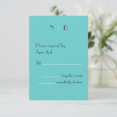 Modern Turquoise RSVP (Staand voorkant)