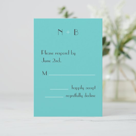 Modern Turquoise RSVP (Staand voorkant)