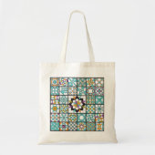 Modern Turquoise Sampler Quilt Canvas tas (Voorkant)