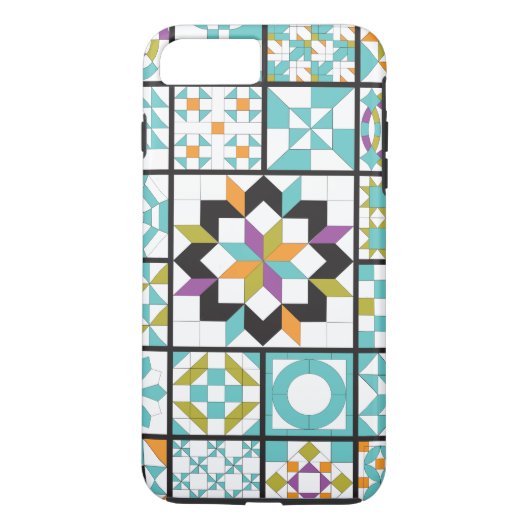 Modern Turquoise Sampler Quilt Case-Mate iPhone Case (Achterkant)