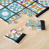 Modern Turquoise Sampler Quilt Legpuzzel (Zijkant)