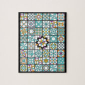 Modern Turquoise Sampler Quilt Legpuzzel (Verticaal)