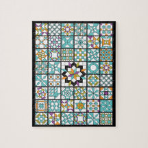 Modern Turquoise Sampler Quilt