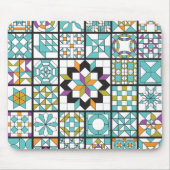 Modern Turquoise Sampler Quilt Mousepad Muismat (Voorkant)