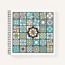 Modern Turquoise Sampler Quilt Notebook Notitieboek