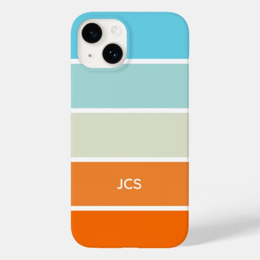 Modern Turquoise Sinaasappel Groen Kleurblok Case-Mate iPhone Case (Achterkant)