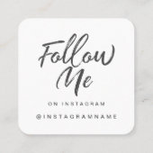 Modern Turquoise social media Volg me foto Vierkante Visitekaartje (Achterkant)