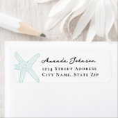 Modern Turquoise Starfish Return Address Label (Insitu)