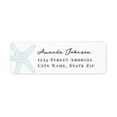 Modern Turquoise Starfish Return Address Label (Voorkant)