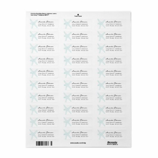 Modern Turquoise Starfish Return Address Label (Full Sheet)