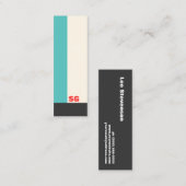 Modern Turquoise Stripe Mini Visitekaartje (Voorkant / Achterkant)