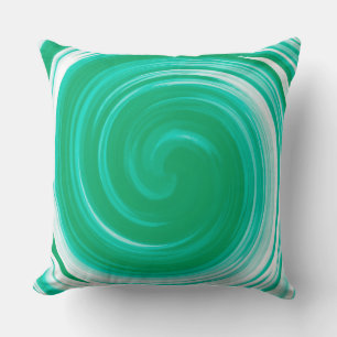 Modern Turquoise Swirl Abstracte Art Kussen