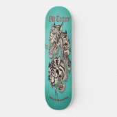 Modern  turquoise Tiger Skateboard No.4 (Voorkant)