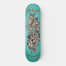 Modern turquoise Tiger Skateboard No.4