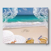 Modern Turquoise Tropical Beach Vrijgezellenfeest Gastenboek (Achterkant)