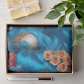 Modern Turquoise Victoriaans Vrouw Tissue Papier (Geschenk)