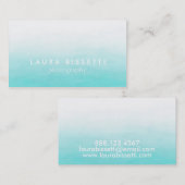 Modern Turquoise Waterverf Custom Visitekaartje. Visitekaartje (Voorkant / Achterkant)