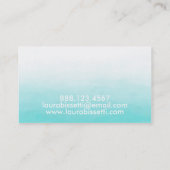 Modern Turquoise Waterverf Custom Visitekaartje. Visitekaartje (Achterkant)