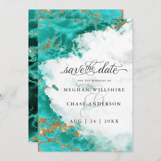 Modern Turquoise Waterverf Geode Barefoot Bride™ (Voorkant / Achterkant)