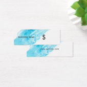 Modern Turquoise Waterverf Splash White Price Labe Mini Visitekaartjes (Bureau)