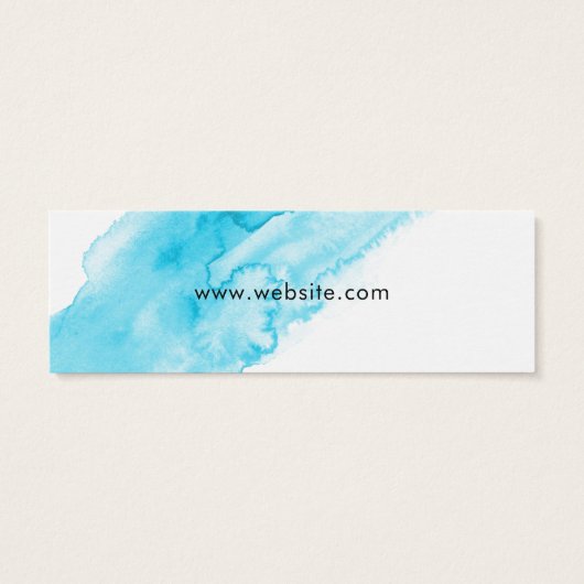 Modern Turquoise Waterverf Splash White Price Labe Mini Visitekaartjes (Achterkant)