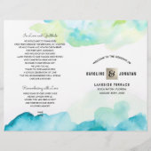 Modern Turquoise Waterverf Wedding Programs (Voorkant)