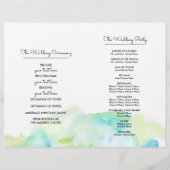Modern Turquoise Waterverf Wedding Programs (Achterkant)