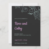 Modern Turquoise Wedding Invitation Kaart (Voorkant)